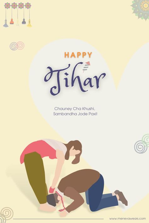 A creative for Tihar - a national festival of Nepal. Illustration inspired by real image found in Google! Tihar Festival Nepal, Nepal Illustration, Happy Tihar, Tihar Festival, National Festival, Nepal, Character Art, Design Inspiration, Festival