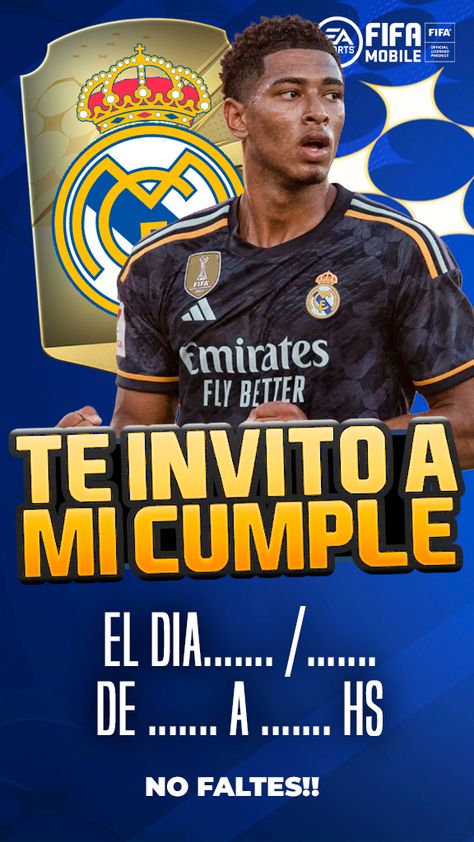 Kit imprimible gratis Fifa Mobile Bellingham Real Madrid para fiestas y cumpleaños. En este kit imprimible gratis encontraras imágenes para que realices una excelente fiesta con la temática que le encanta a tu hijo/a. En Candy Bar Gratis nos esforzamos para que la fiesta de tu hijo/a sea inolvidable y en este Kit imprimible candy bar Fifa Mobile Bellingham Real Madrid para fiestas y cumpleaños encontraras las mejores imágenes para tu candy bar y es totalmente gratis. Bellingham Real Madrid, Fifa Mobile, 7th Birthday, A Sea, Candy Bar, Real Madrid, Madrid, Soccer, Patio