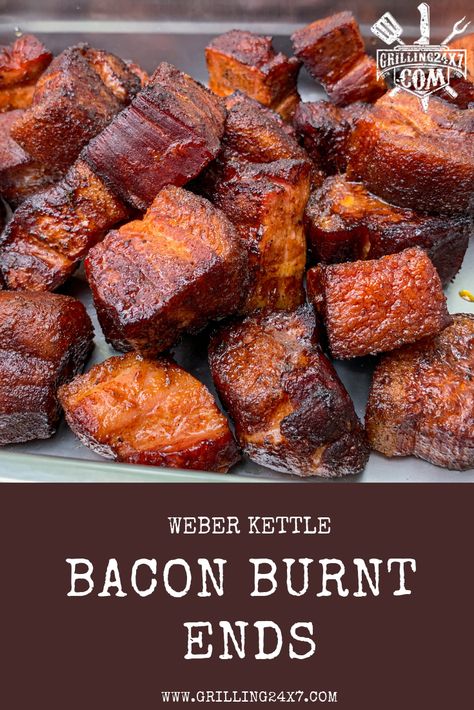 At my local butch recently I picked up a beautiful hunk of Slab Bacon. It weighed in just over 3 lbs. I wasn’t sure what I was going to do with it but you can never have too much bacon. I decided I would try out these pork belly Burnt Ends that I’ve seen others making. If pork belly is good then slab bacon is a whole new level. This Bacon Burnt Ends Recipe is not only easy to make, it’s only 2 ingredients!! Pork Bacon Recipe, Bacon Burnt Ends Recipe, Bacon Ends Recipes Meals, Bacon Ends Recipes, Pork Belly Burnt Ends Grilled, Bacon Burnt Ends, Bacon Ends, Bacon Bits Recipes, Smoked Chicken Breast Recipe