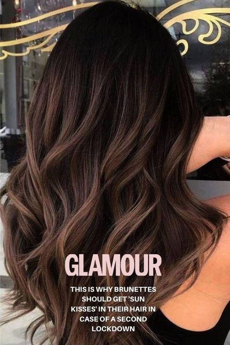 Half Foil Highlights Brunettes, Half Balayage Brunettes, Soft Balayage Brunette, Sombre Hair Brunette, Sunkissed Hair Brunette Dark, Hair Colors Brunette, Brunette Sombre, Hair Sunkissed, Dark Brunette Balayage