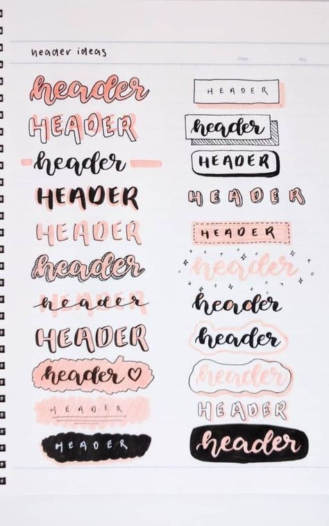 Journal Font Ideas, Bullet Journal Ideas Templates, Bullet Journal Font, Font Ideas, Bullet Journal Banner, Journal Fonts, Desain Buklet, Bullet Journal Mood Tracker Ideas, Bullet Journal Notes