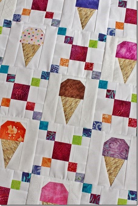 Batik Projects, Ice Cream Quilt, Food Quilt, Sunset Quilt, Mad At Myself, Cream Quilt, Pineapple Quilt, Childrens Quilts, Baby Quilt Patterns