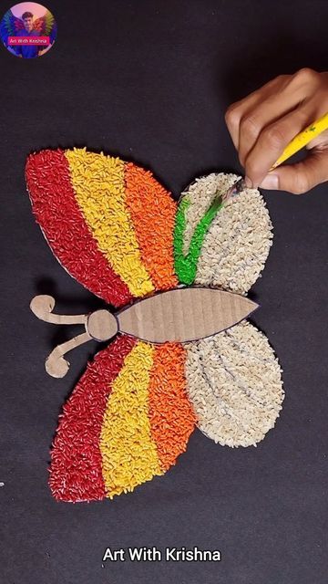 West To Best Craft Home, Seed Crafts For Kids, Seeds Art, Seed Craft, معرض فني, Creative Kids Crafts, Hanging Diy, Simple Rangoli Border Designs, Rangoli Borders