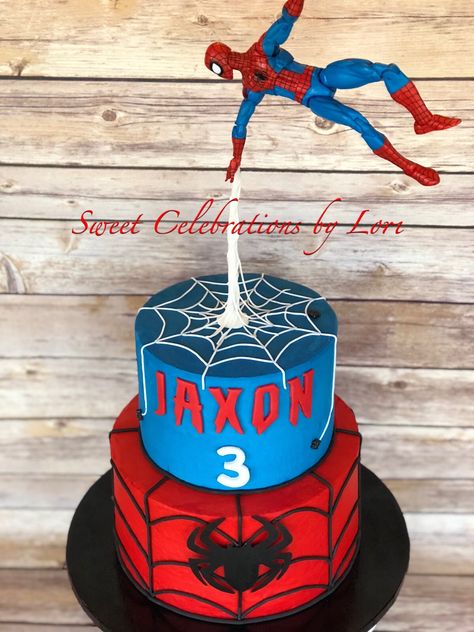 Spider Man Drip Cake, Spider Man 3rd Birthday Cake, Spiderman Cake Birthday Boys, Spider Man Cakes For Boys, Spiderman Birthday Party Cake, Spider Man Cake Design, Spider Man Cake Ideas, Spiderman Cake Birthday, Spider Man Birthday Cake