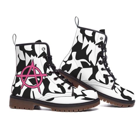 NEW IN: Boots for kicking fascists (only in vegan leather ofc) https://www.faguefashion.com/product/vegan-leather-anarchy-barcode-glitch-cow-print-with-fague-tag-tongue-in-black-white-and-accent-pink-boots/160 #shoes #boots #fashion #clothing #queer #glitch #vegan Pink Boots, Cow Print, Shoes Boots, Vegan Leather, Cow, Fashion Clothing, Black White, Black And White, Boots