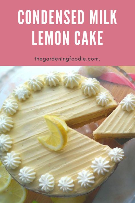 A delicious condensed milk lemon cake which is egg free, easy to carve or shape and sturdy, making it perfect for stacking or covering with fondant. Lemon Cake With Condensed Milk, Lemon Condensed Milk Cake, Snacking Cake, Condensed Milk Cake, Trinidad Recipes, Cheesecake Oreo, Gluten Free Bars, Homemade Strawberry Sauce, Baker Baker