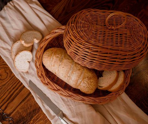 Craftsman Colors, Bread Warmer, Handmade Bread, Boho Furniture, Bread Boxes, Bread Box, Bread Basket, Wicker Basket, Storage Items