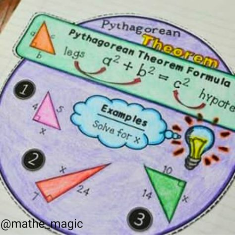 - MatheMagic (@mathe__magic) en Instagram: "For more follow MatheMagic! #mathlogic #mathmathtricks #math #mathproblems #maths #mathstrick…" Pythagorean Theorem Project, Teaching Aids For Maths, Math Key Words, Mitosis And Meiosis, Math Early Finishers, High School Math Classroom, Mathematics Geometry, Exit Slips, Creative School Project Ideas