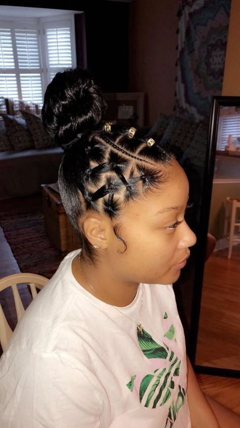 Rubber Band Hairstyles, Weave Ponytail Hairstyles, Lil Girl Hairstyles, Quick Natural Hair Styles, Girls Natural Hairstyles, Girls Hairstyles Braids, Natural Hair Styles Easy, Hair Ponytail Styles, Hairstyles Braids