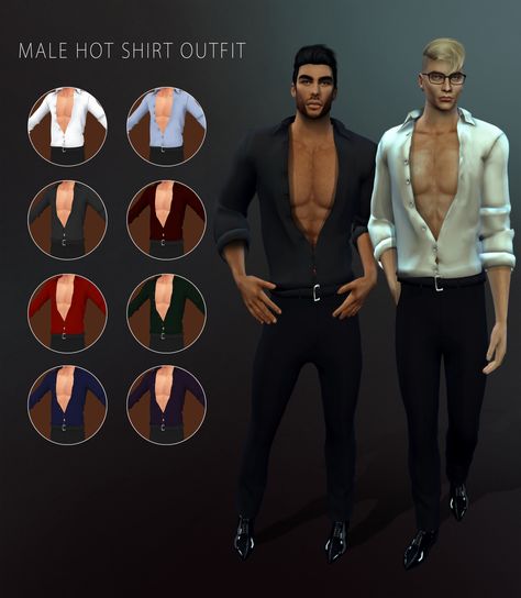 Hot Shirt [#ts4_adult_top] Sims 4 Outfit Ideas, Outfit Ideas Male, Sims Outfits, Male Sims, Sims 4 Male Clothes, Male Outfits, Sims 5, Male Clothing, Sims 4 Teen