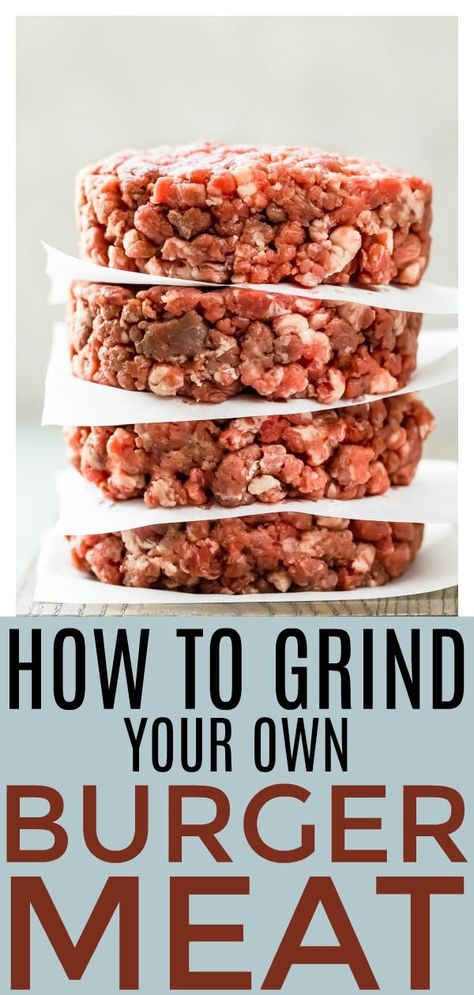 Learn how to grind your own burger meat!  Making your own burger blend at home is incredibly simple and will take your hamburgers to the next level! Easy tips and tricks included, plus a different method for those of you who don't own a grinder! #DIY #tutorial #hamburger #meat #beef Make Your Own Burger, How To Cook Hamburgers, How To Make Hamburgers, Kitchen Aid Recipes, Burger Meat, The Best Burger, Smoker Cooking, Homemade Hamburgers, Meat Snacks