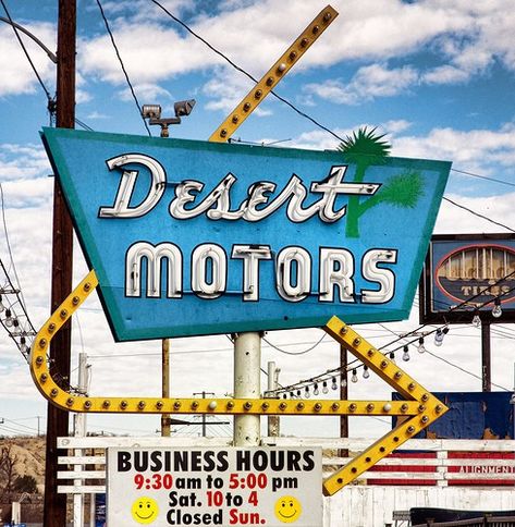 too cute thursday- Vintage road signs Apple Valley California, Victorville California, California Sign, Used Car Lots, Ghost Signs, Vintage Neon Signs, Desert Life, Retro Sign, Vintage California