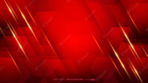 Premium Vector | Geometric red abstract background eith hexagon shapes and beam effect decoration Red Colour Background, Red Vector Background, Luxury Backdrop, Red Abstract Background, Red Color Background, Stair Makeover, Neon Words, Dj Images, Green Background Video