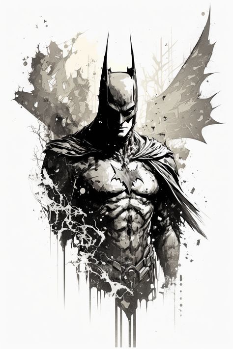 Batfamily Tattoo, Batman Tattoo Design, Batman Tattoo Ideas, Batman Art Drawing, Batman Sketch, Batman Comic Wallpaper, Spider Illustration, Tattoo 2024, Batman Drawing