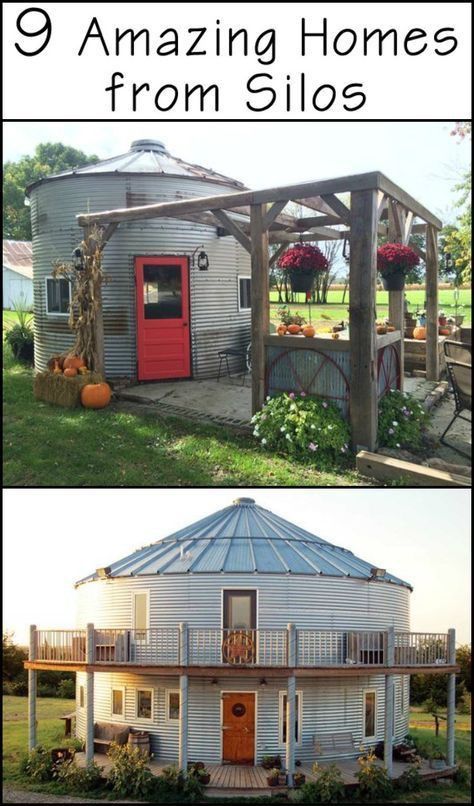 Silo Homes, Crazy Ex Girlfriend, Grain Bin House, Silo House, Grain Silo, Amazing Homes, Crazy Ex, Patio Roof, Tiny House Cabin