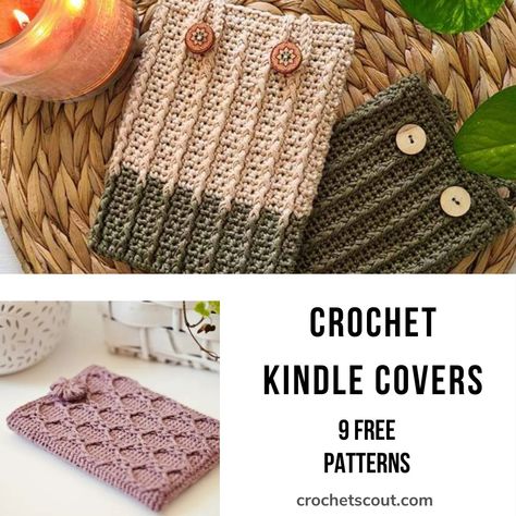 Kindle Case Pattern, Dog Sweater Crochet Pattern, Light Worsted Weight Yarn, Foundation Single Crochet, Crochet Case, Crochet Dog Sweater, Kindle Sleeve, Front Post Double Crochet, Kindle Cover