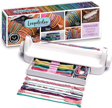 Amazon.com: Loopdedoo – DIY Friendship Bracelet Maker Kit – Make Bracelets In Minutes – Award-Winning Craft Kit : Everything Else Friendship Bracelet Maker, Bracelet Maker, Friendship Bracelet Kit, Yarn Trees, Diy Friendship Bracelet, Diy Jewelry Kit, Secret Storage, Art & Craft Kit, Kids Bracelets