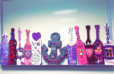 Sigma Lambda Gamma paddles Sigma Lambda Gamma Paddles, Greek Ideas, Sigma Lambda Gamma, Paddle Ideas, Sorority Paddles, Go Greek, Big Little Reveal, Diy Holiday Gifts, Dorm Life