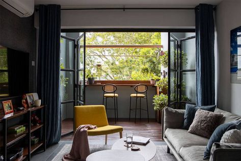 Hdb Maisonette, Balcony Ideas House, Apartment Curtains, Balcony Design Ideas, Balcony Ideas Apartment Outdoor, Modern Balcony, Balcony Ideas Apartment Indian, Cosy Room, Small Balcony Ideas