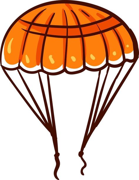 Orange parachute, illustration, vector on white background Parachute Illustration, Parachute Games, Vector Portrait, Background Background, Illustration Vector, Summer 2024, White Background, Clip Art, Wonder