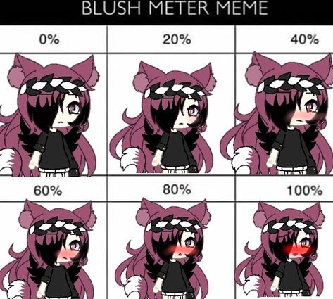 Blush Meter Meme, Blush Meter, Emotions Chart, Emotion Chart, Club Outfit, Club Outfit Ideas, Gacha Oc, Gacha Club, Club Outfits