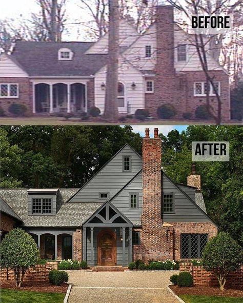 Red Brick House Exterior, Exterior House Renovation, House Makeovers, Exterior House Remodel, Home Exterior Makeover, Cottage Exterior, Exterior Renovation, Red Brick House, Gorgeous Houses