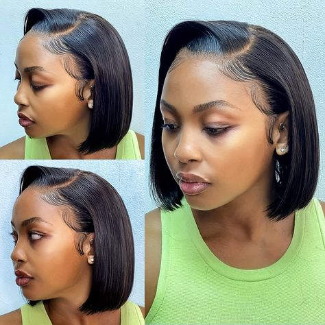 Faster shipping. Better service Wigs For Black Women Short, Kort Bob, Straight Bob Wig, Short Straight Bob, Short Human Hair Wigs, Pretty Braided Hairstyles, Straight Bob, Wig Human Hair, Short Bob Wigs