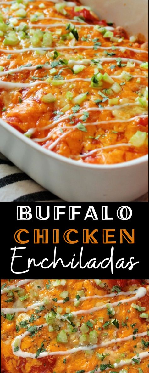 Buffalo Chicken Perogies, Buffalo Chicken Enchilada Casserole, Loaded Buffalo Chicken Casserole, Tex Mex Chicken Enchiladas, Buffalo Chicken Tacos Easy, Buffalo Chicken Enchiladas Easy, Rotisserie Chicken Recipes Buffalo, Chicken Enchiladas With Rotisserie, Buffalo Chicken Casserole Recipes