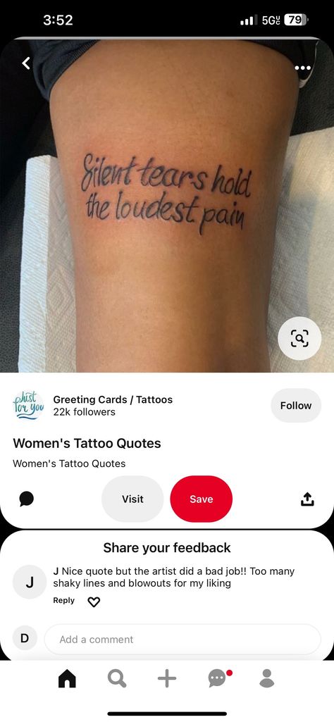 Silent Tears Tattoo, Hurt Tatoos Ideas, No More Tears Tattoo, Pain Tatoos Ideas, Tear Tattoo, Silent Tear, Self Love Tattoo, Bad Job, Women's Tattoo