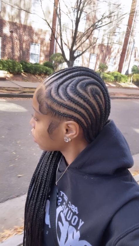 3 Braids Hairstyle, Braids Into Low Bun, Feed In Braids With Curls, Two Feed In Braids, 3 Braids, Dreadlocks Hair Care, Alicia Keys Braids, Black Kids Braids Hairstyles, Cornrows Braids For Black Women