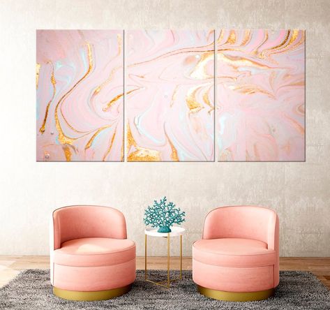 Turquoise And Grey Bedroom, Pink Black And Gold Bedroom, Rose Gold Wall Decor, Marble Wall Decor, Pictures Frames, Feminine Wall Art, Marble Abstract, Gold Wall Decor, Beautiful Abstract Art