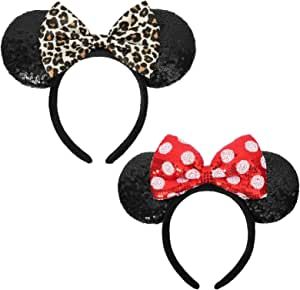 Glitter Party Decorations, Cute Disney Outfits, Minnie Ears Headband, Bow Headbands, Christmas Birthday Party, Glitter Party, Mouse Ears Headband, Girls Red, Birthday Halloween Party