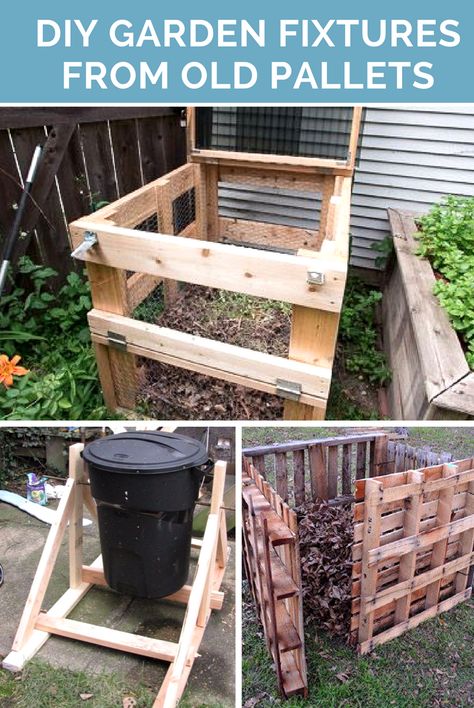 DIY Garden Fixtures From Old Pallets - Zip-tie 2 old pallets together to create a super beneficial fixture for your garden! Diy Compost Bin, Outdoor Compost Bin, Chicken Coop Plans Free, Compost Bin Diy, Chicken Coop Decor, Diy Compost, Build Plans, Coop Plans, Survival Gardening