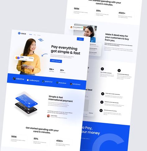 Fintech Landing Page Design, Fintech Website Design, Fintech Landing Page, Cereals Packaging Design, Cereal Packaging, Landing Page Ui, Medical Tech, Design Palette, Ui Kit