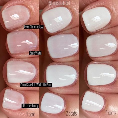 Larissa | The color difference here is not important because there is none. Marshmallow has a veeerrryyyyy slight off-white undertone but you only… | Instagram Whiter Whites, Essie Marshmallow, Interesting Information, China Glaze, Essie, You Nailed It, Things To Think About, Health And Beauty, Nail Polish