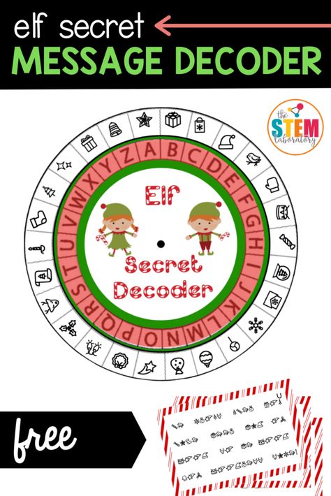 Are mischievous elves leaving encrypted notes for your kids? This Elf Secret Message Decoder can help little detectives unlock their secrets! Secret Decoder, Kindergarten Writing Activities, Christmas Literacy, Message From Santa, Christmas Treats For Gifts, Code Secret, Christmas Stem, Santa Gift Tags, Awesome Elf On The Shelf Ideas