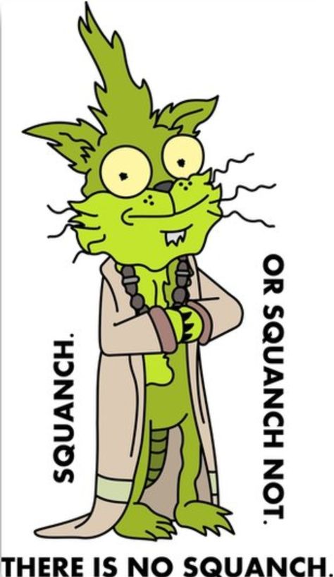 Rick and Morty • Squanchy Yoda Rick And Morty Squanchy, Insomnia Funny, Rick And Morty Cartoon, Summer Smith, Rick And Morty Crossover, Gravity Falls Bill, Decal Ideas, Get Schwifty, Wubba Lubba Dub Dub