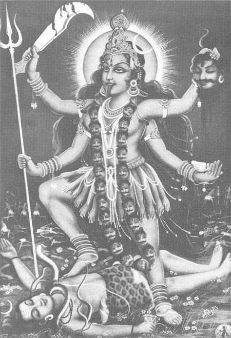 Kali again. I'm not a fan of Shiva being in the tattoo, but I def want her to have the 4 arms and all the appropriate items in her hands Goddess Of Destruction, Kali Tattoo, Krishna Avatar, Pen Art Work, Kali Ma, Goddess Tattoo, Hindu Goddess, Radha Krishna Wallpaper, Kali Goddess