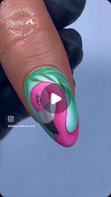 AMANDA BYRNE NAIL ARTIST on Instagram: "Pink Flamingo 🦩🩷

Using #everythingmagpie 

♥︎ PLAIN JANE Gel colour
♥︎ THAILAND Compact Pigment 
♥︎ MAGPIE GEL PAINTS 
♥︎ VELVET TOP
♥︎ MAGPIE DETAILER, STRIPER & ILLUSTRATOR BRUSHES 

🖤 @magpie_beauty 🖤 @magpie_education 🖤

@aleana_hand Female Practice Thumb 

#nails #nailsonfleek #nailsofinstagram #instanails #nailswag #naildesigns #nailsoftheday #nailporn #gelnaildesign #gelnails #manicure #nailitdaily #nailprodigy #showscratch #magpiebeauty #rainbownails #marblenails #summernails #brightnails #easynailart #simplenailart #handpaintednailart #nailarttutorial #nailtutorial #nailvideo #nailartvideo #boltonnails #boltonnailtech 

@nails_by_steps @mknogti_video @scratchmagazine @pblmagazine @pro_beauty01 @asos @asos_faceandbody @nailitmedia" Aura Nail Tutorial Gel, Blooming Gel Nail Art Tutorial, Apex Nails Tutorial, Illustrator Brushes, Plain Jane, Gel Nail Design, Nail Art Videos, Painted Nail Art, Bright Nails