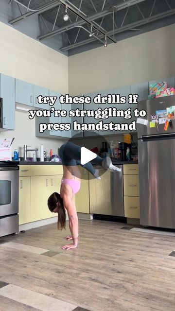 lauren on Instagram: "if you’re struggling to do a press handstand, you might be lacking core and shoulder strength (muscles that are often overlooked when learning this skill)!! doing these drills a couple times a day should help build strength in the core and shoulder muscles utilized in a press handstand. set is from @buffbunny_collection (new no filter collection!!) use code LAURENFLIPS to support me🫶🏼  -  -  -  #gym #gymnastics #gymnast #gymmotivation #strength #presshandstanddrills #presshandstand #press #handstand #handstands #handstanddrills #handbalancing #calisthenics #acro #yoga #flexibility #workout #train #training #flips #flipping #cheer #backflip #tumbling #tumble #armstrength #drills #handstandpractice #handstandtips" How To Do A Handstand Into A Bridge, Yoga Flexibility Workout, Press Handstand, Gymnastics Stuff, Yoga Flexibility, Shoulder Muscles, Build Strength, Acro Yoga, No Filter