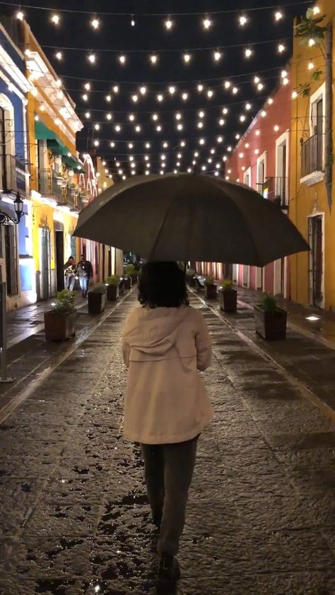 Person Walking with Umbrella on Alley at Night · Free Stock Video Person Walking With Umbrella, Person With Umbrella, Walking With Umbrella, Person Walking, Animation References, Yume Nikki, Under An Umbrella, Inktober 2023, Spring Essentials