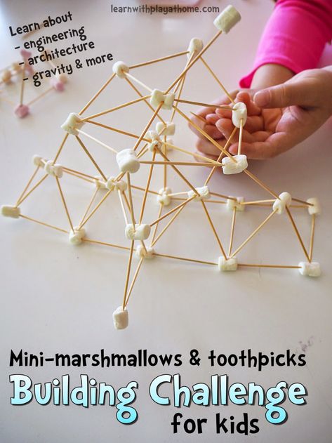 Building Challenge, Invitation To Play, E Mc2, Stem Challenges, Stem Projects, Play Based Learning, Mini Marshmallows, Motor Activities, Stem Activities