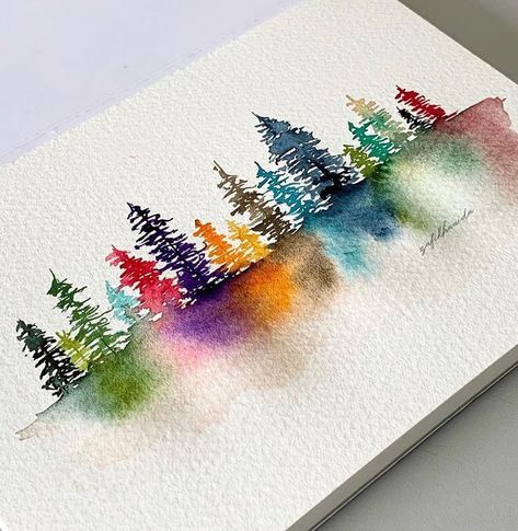 Watercolor Art Paintings Easy, Fun Watercolor Ideas, Cool Watercolor Ideas, Beginner Watercolor Ideas, Waterpaint Ideas, Canvas Watercolor Painting, Water Paint Art, Watercolor Doodles, Watercolor Paintings For Beginners