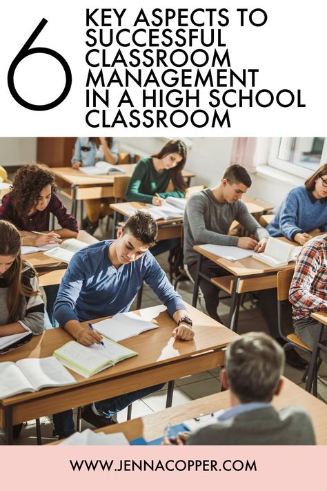 If you're looking for classroom management ideas and strategies, look no further. This article identifies the six key aspects of a successful classroom management for high school and middle schools classrooms. It includes advice for daily routines, schedules, positive behavior management systems, and interventions. High School Behavior Classroom, Classroom Management Secondary, High School Behavior Interventions, High School Behavior Management, High School Classroom Organization, Middle School Behavior Management, Classroom Management High School, Classroom Organization High School, High School Science Classroom