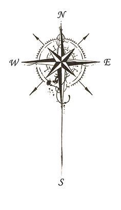 175 Compass Tattoos Designs with Deep Meanings - TattooSet Nautical Star Tattoos, Compass Tattoos, Compass Tattoo Design, Geniale Tattoos, Compass Design, Tiny Tattoo, E Tattoo, A Compass, Lotus Tattoo