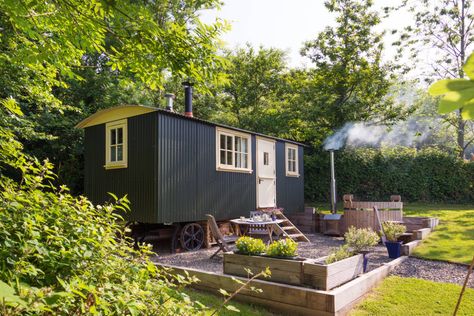 Meadow Hut | Canopy & Stars Shepherd Hut, Canopy And Stars, Private Hot Tub, Mobile Home Parks, Safari Tent, Shepherds Hut, Log Burner, Wood Burner, Wood Burning Stove