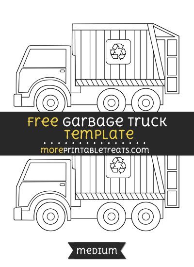 Free Garbage Truck Template - Medium Trash Truck Template Free Printable, Garbage Truck Preschool Craft, Garbage Truck Craft, Cake Truck, Truck Template, Community Helpers Preschool Crafts, Transportation Theme Preschool, Truck Crafts, Trash Truck