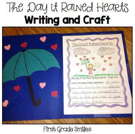 The Day It Rained Hearts writing and craft. This blog post has tons of ideas for Valentine's Day and a FREEBIE!! The Day It Rained Hearts, Valentines Writing, February Lessons, Kindergarten February, February Classroom, Kindergarten Valentines, February Ideas, February Activity, Teaching Holidays