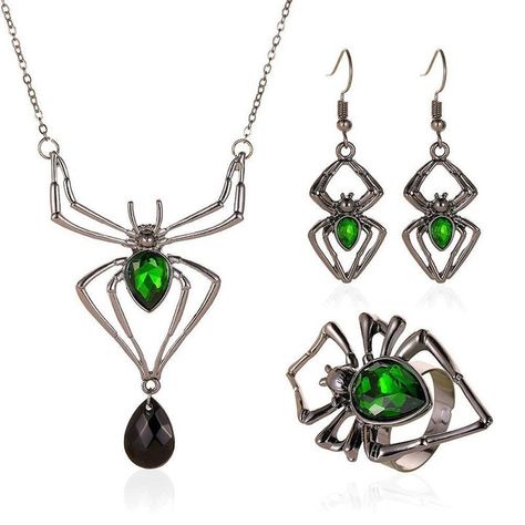 3pcs Halloween Drop-shapedp Spider Necklace Set With Earrings Ring Vintage Necklace Pendant https://trendyhotdealsshop.com/products/3pcs-halloween-drop-shapedp-spider-necklace-set-with-earrings-ring-vintage-necklace-pendant Trendy Hot Deals Shop #Bestseller Rhinestone Spider, Spider Necklace, Spider Jewelry, Jewelry For Girls, Skull Pumpkin, Halloween Necklace, Insect Jewelry, Black Spider, Earrings Ring