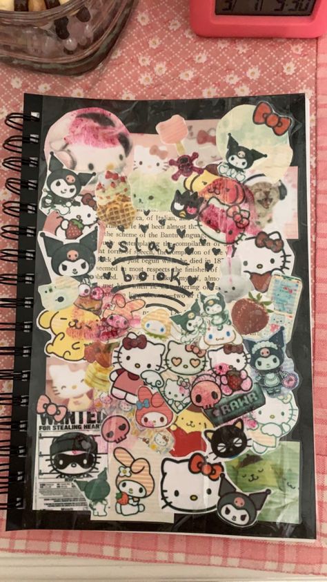 Hello Kitty Sketchbook Cover, Hello Kitty Sketchbook, Creative Vibes, Deco Journal, Sketchbook Cover, Art Journal Therapy, Cute Journals, Hello Kitty Art, Journal Book